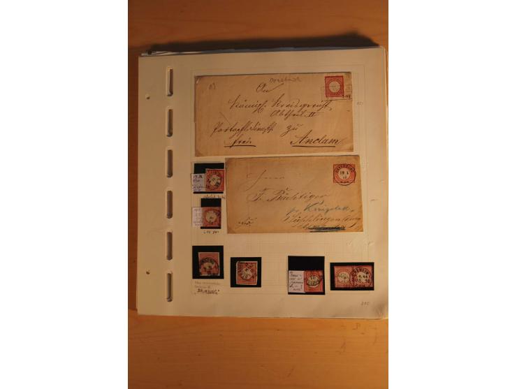 1872/75, umfangreiche, meist gestempelte und ungebrauchte Sammlung inkl. vielen Briefstücken und Belegen, alle Werte sind meh
