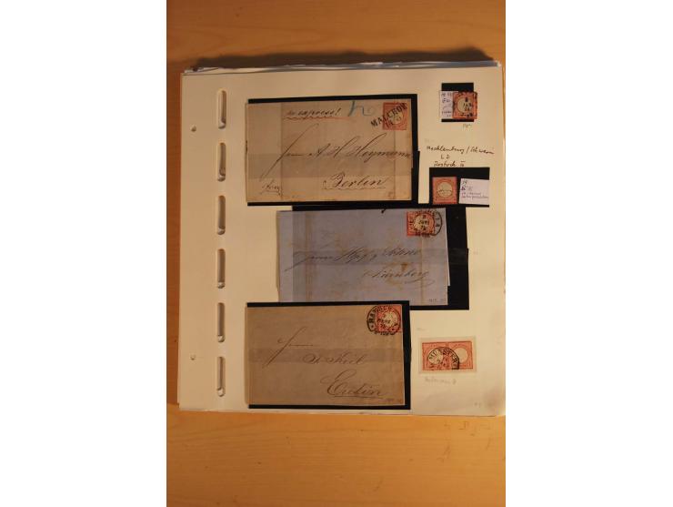 1872/75, umfangreiche, meist gestempelte und ungebrauchte Sammlung inkl. vielen Briefstücken und Belegen, alle Werte sind meh