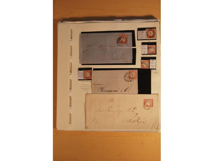 1872/75, umfangreiche, meist gestempelte und ungebrauchte Sammlung inkl. vielen Briefstücken und Belegen, alle Werte sind meh