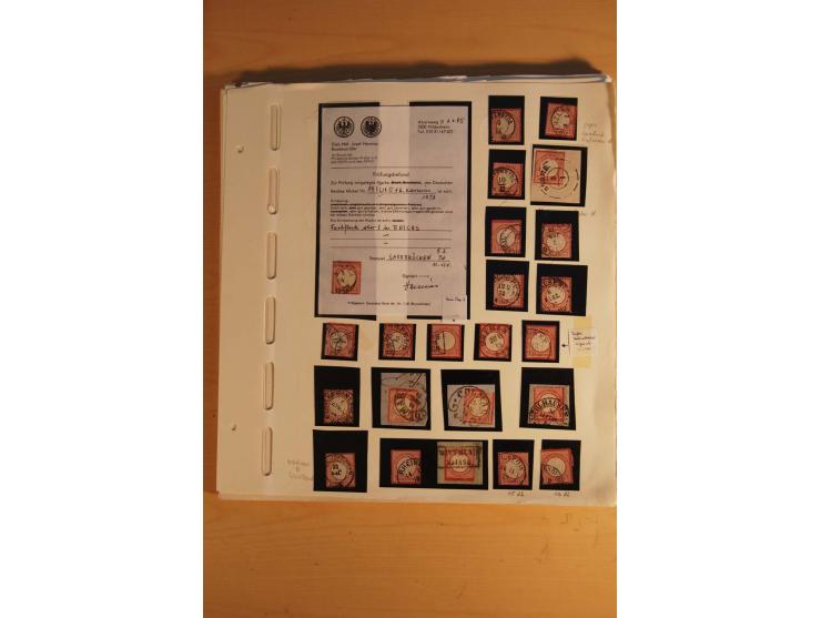 1872/75, umfangreiche, meist gestempelte und ungebrauchte Sammlung inkl. vielen Briefstücken und Belegen, alle Werte sind meh