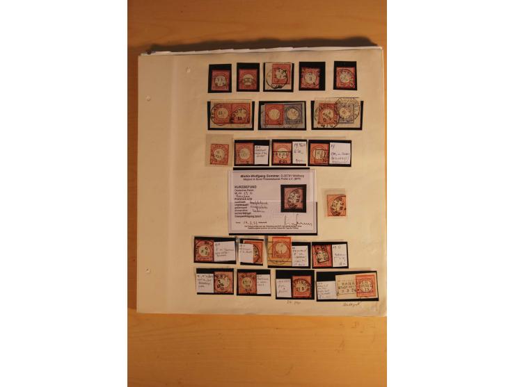 1872/75, umfangreiche, meist gestempelte und ungebrauchte Sammlung inkl. vielen Briefstücken und Belegen, alle Werte sind meh
