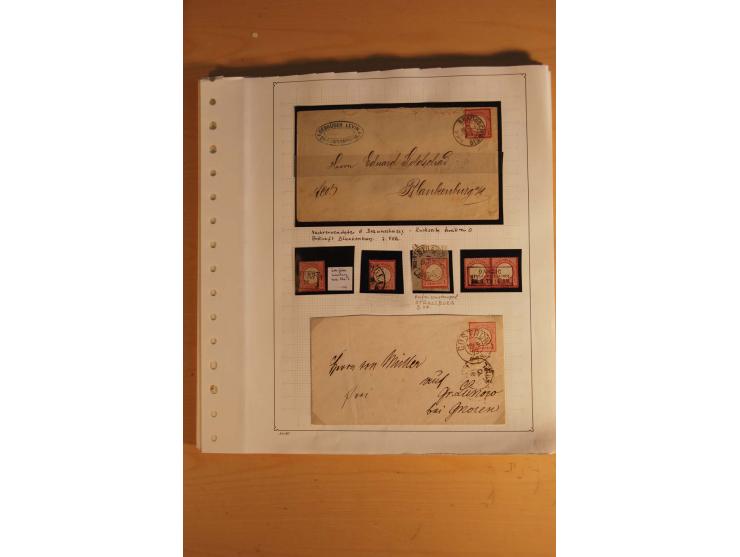 1872/75, umfangreiche, meist gestempelte und ungebrauchte Sammlung inkl. vielen Briefstücken und Belegen, alle Werte sind meh