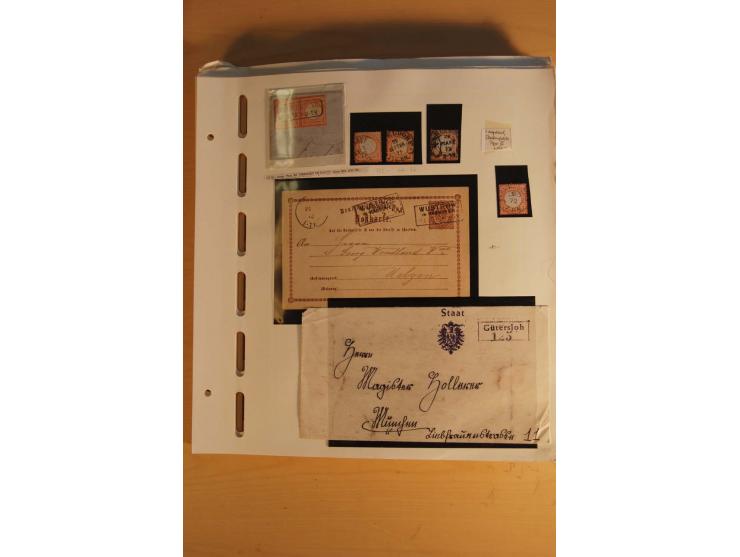 1872/75, umfangreiche, meist gestempelte und ungebrauchte Sammlung inkl. vielen Briefstücken und Belegen, alle Werte sind meh