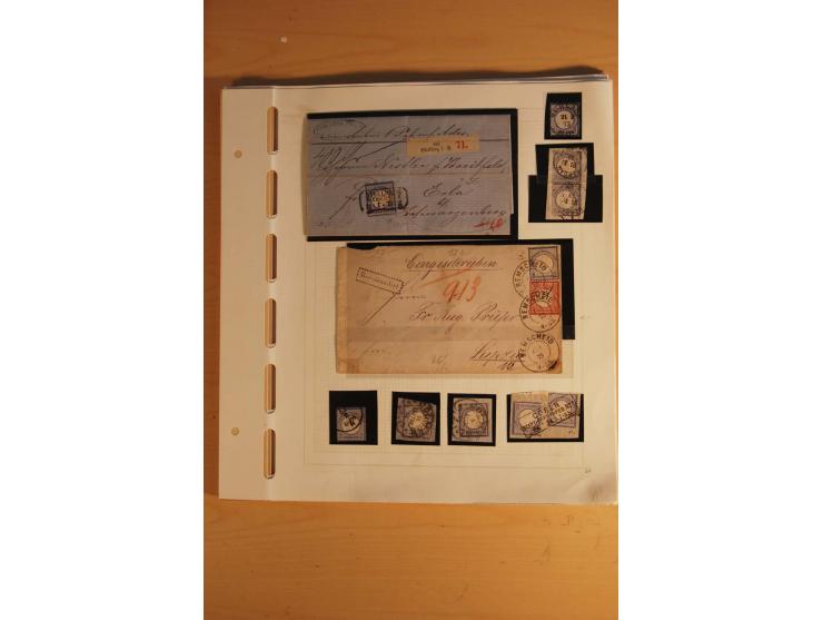 1872/75, umfangreiche, meist gestempelte und ungebrauchte Sammlung inkl. vielen Briefstücken und Belegen, alle Werte sind meh