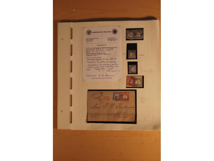 1872/75, umfangreiche, meist gestempelte und ungebrauchte Sammlung inkl. vielen Briefstücken und Belegen, alle Werte sind meh