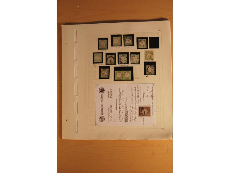 1872/75, umfangreiche, meist gestempelte und ungebrauchte Sammlung inkl. vielen Briefstücken und Belegen, alle Werte sind meh