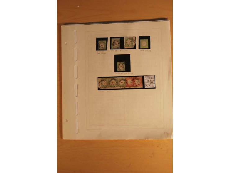 1872/75, umfangreiche, meist gestempelte und ungebrauchte Sammlung inkl. vielen Briefstücken und Belegen, alle Werte sind meh