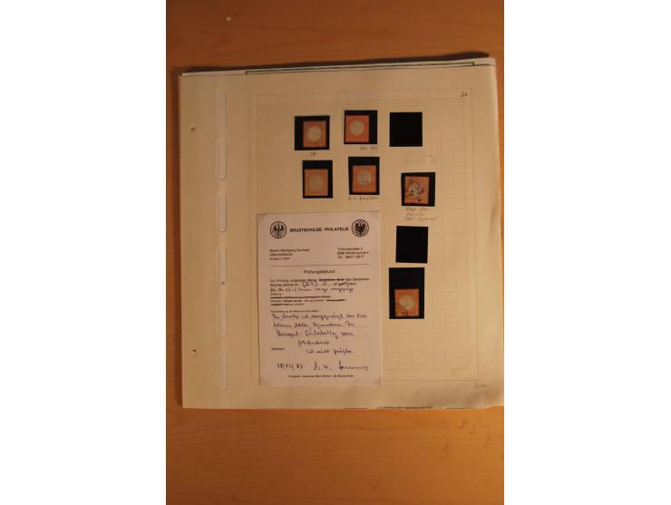1872/75, umfangreiche, meist gestempelte und ungebrauchte Sammlung inkl. vielen Briefstücken und Belegen, alle Werte sind meh