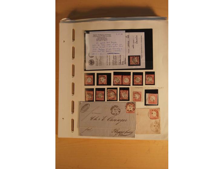1872/75, umfangreiche, meist gestempelte und ungebrauchte Sammlung inkl. vielen Briefstücken und Belegen, alle Werte sind meh