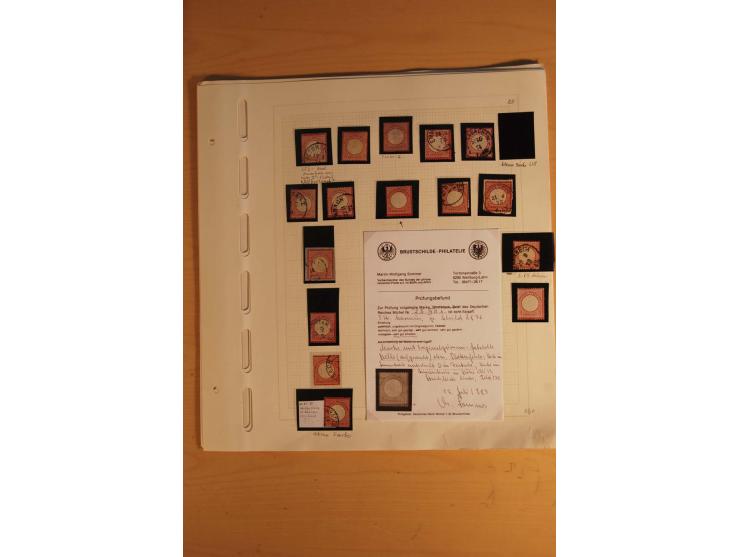 1872/75, umfangreiche, meist gestempelte und ungebrauchte Sammlung inkl. vielen Briefstücken und Belegen, alle Werte sind meh