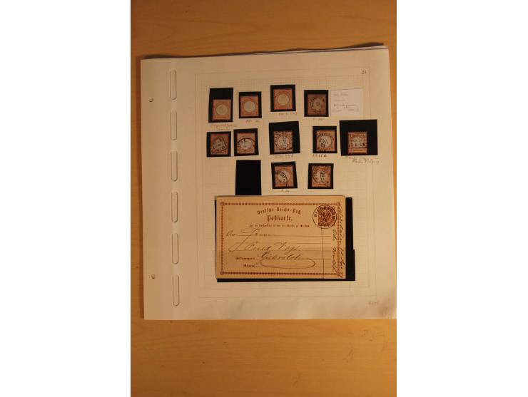1872/75, umfangreiche, meist gestempelte und ungebrauchte Sammlung inkl. vielen Briefstücken und Belegen, alle Werte sind meh
