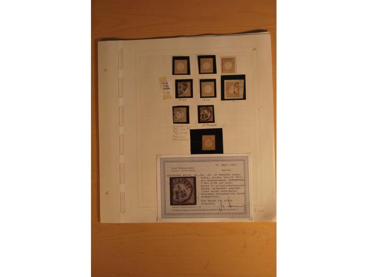 1872/75, umfangreiche, meist gestempelte und ungebrauchte Sammlung inkl. vielen Briefstücken und Belegen, alle Werte sind meh