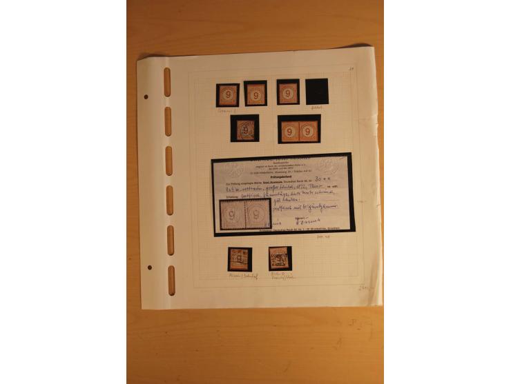 1872/75, umfangreiche, meist gestempelte und ungebrauchte Sammlung inkl. vielen Briefstücken und Belegen, alle Werte sind meh