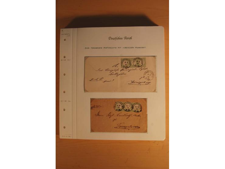 1872/74, große spezialisierte Brustschilde-Sammlung mit vielen Briefen mit Einzel-, Mehrfach- und Mischfrankaturen, Briefstüc