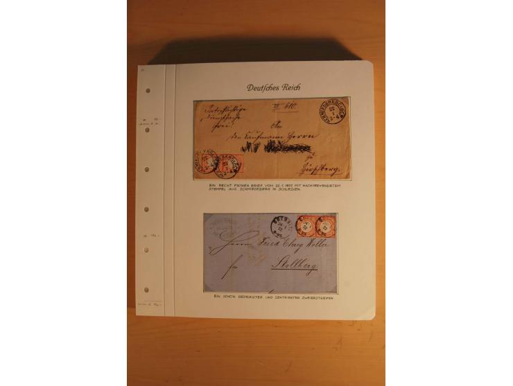 1872/74, große spezialisierte Brustschilde-Sammlung mit vielen Briefen mit Einzel-, Mehrfach- und Mischfrankaturen, Briefstüc