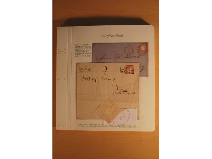 1872/74, große spezialisierte Brustschilde-Sammlung mit vielen Briefen mit Einzel-, Mehrfach- und Mischfrankaturen, Briefstüc