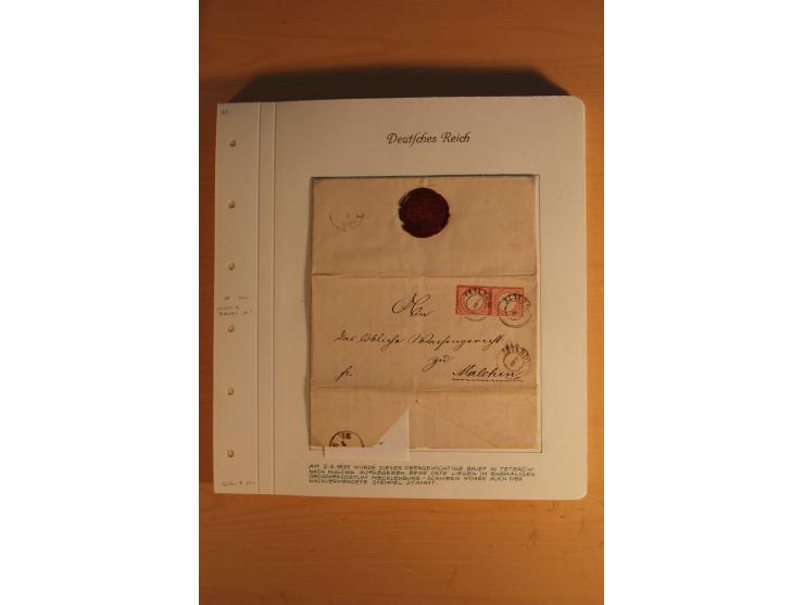1872/74, große spezialisierte Brustschilde-Sammlung mit vielen Briefen mit Einzel-, Mehrfach- und Mischfrankaturen, Briefstüc