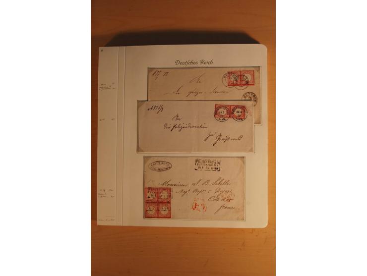 1872/74, große spezialisierte Brustschilde-Sammlung mit vielen Briefen mit Einzel-, Mehrfach- und Mischfrankaturen, Briefstüc