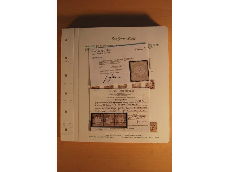 1872/74, große spezialisierte Brustschilde-Sammlung mit vielen Briefen mit Einzel-, Mehrfach- und Mischfrankaturen, Briefstüc