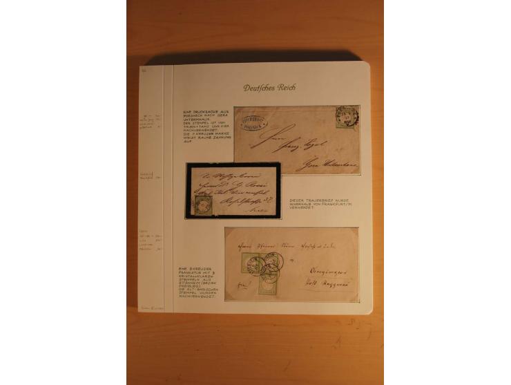 1872/74, große spezialisierte Brustschilde-Sammlung mit vielen Briefen mit Einzel-, Mehrfach- und Mischfrankaturen, Briefstüc