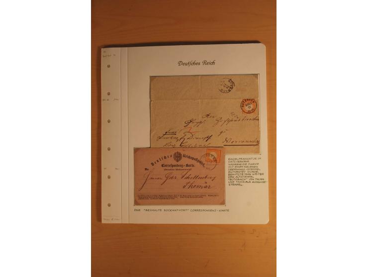 1872/74, große spezialisierte Brustschilde-Sammlung mit vielen Briefen mit Einzel-, Mehrfach- und Mischfrankaturen, Briefstüc