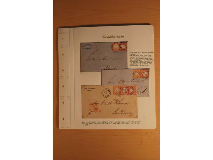 1872/74, große spezialisierte Brustschilde-Sammlung mit vielen Briefen mit Einzel-, Mehrfach- und Mischfrankaturen, Briefstüc