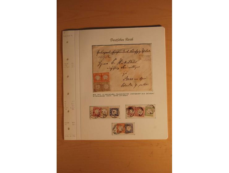 1872/74, große spezialisierte Brustschilde-Sammlung mit vielen Briefen mit Einzel-, Mehrfach- und Mischfrankaturen, Briefstüc
