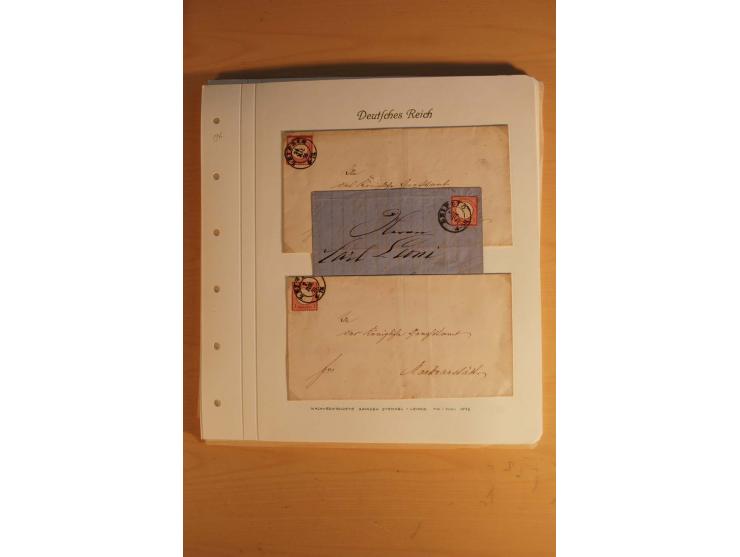 1872/74, große spezialisierte Brustschilde-Sammlung mit vielen Briefen mit Einzel-, Mehrfach- und Mischfrankaturen, Briefstüc