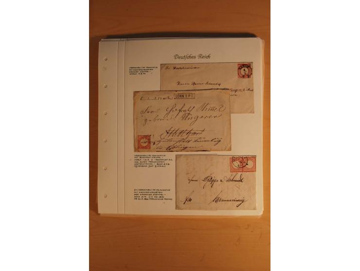 1872/74, große spezialisierte Brustschilde-Sammlung mit vielen Briefen mit Einzel-, Mehrfach- und Mischfrankaturen, Briefstüc