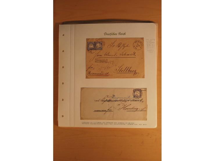 1872/74, große spezialisierte Brustschilde-Sammlung mit vielen Briefen mit Einzel-, Mehrfach- und Mischfrankaturen, Briefstüc