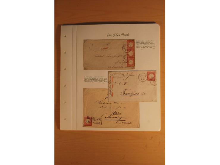 1872/74, große spezialisierte Brustschilde-Sammlung mit vielen Briefen mit Einzel-, Mehrfach- und Mischfrankaturen, Briefstüc