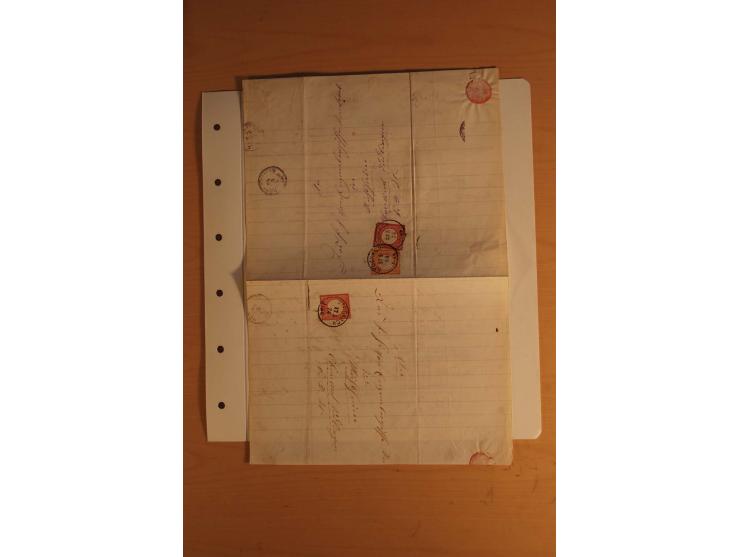1872/74, große spezialisierte Brustschilde-Sammlung mit vielen Briefen mit Einzel-, Mehrfach- und Mischfrankaturen, Briefstüc
