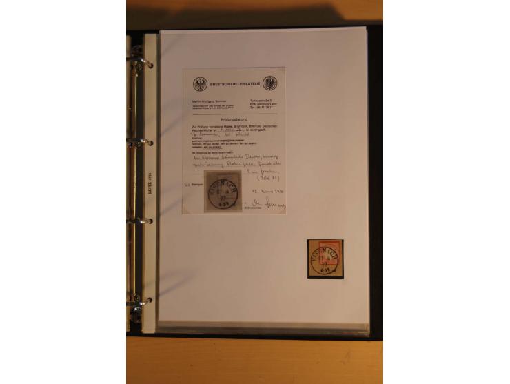 1872/74, Brustschilde, ungebrauchte und gestempelte Sammlung mit Briefen und Karten, dabei Einheiten, nachverwendete Stempel,