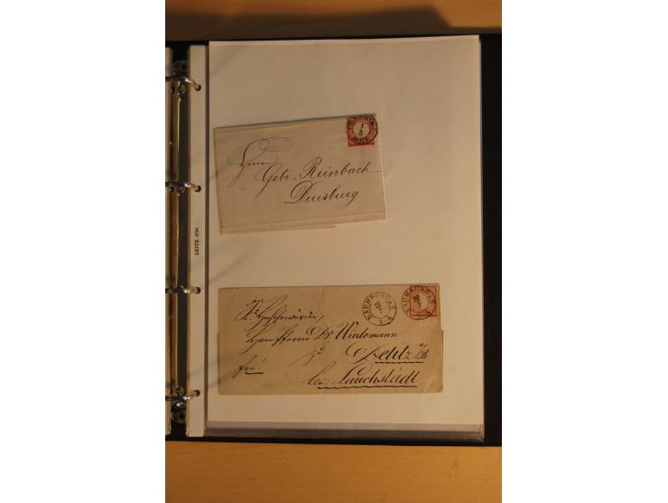 1872/74, Brustschilde, ungebrauchte und gestempelte Sammlung mit Briefen und Karten, dabei Einheiten, nachverwendete Stempel,
