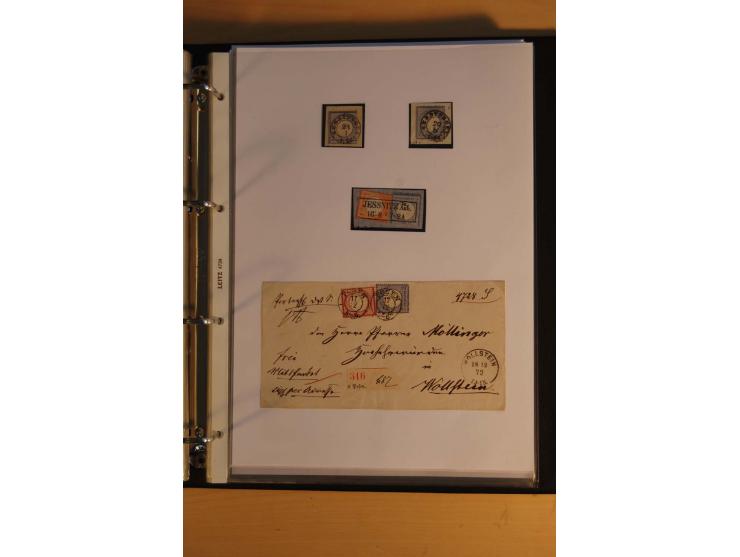 1872/74, Brustschilde, ungebrauchte und gestempelte Sammlung mit Briefen und Karten, dabei Einheiten, nachverwendete Stempel,