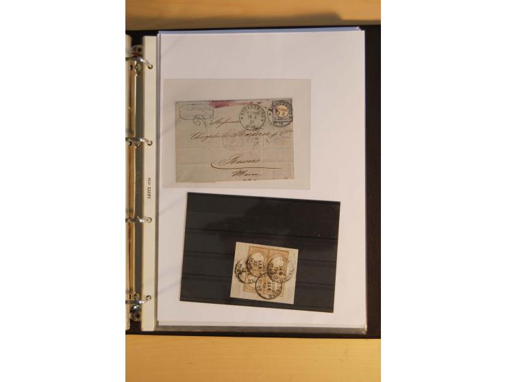 1872/74, Brustschilde, ungebrauchte und gestempelte Sammlung mit Briefen und Karten, dabei Einheiten, nachverwendete Stempel,
