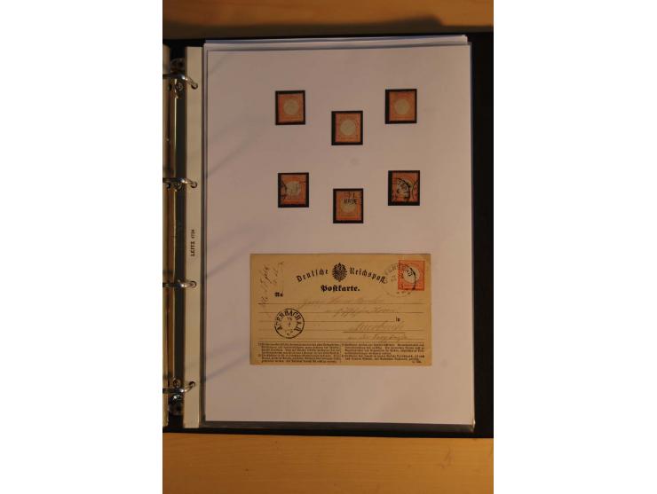 1872/74, Brustschilde, ungebrauchte und gestempelte Sammlung mit Briefen und Karten, dabei Einheiten, nachverwendete Stempel,