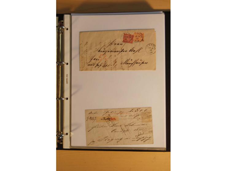 1872/74, Brustschilde, ungebrauchte und gestempelte Sammlung mit Briefen und Karten, dabei Einheiten, nachverwendete Stempel,
