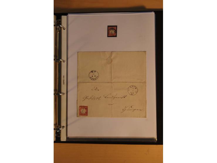 1872/74, Brustschilde, ungebrauchte und gestempelte Sammlung mit Briefen und Karten, dabei Einheiten, nachverwendete Stempel,