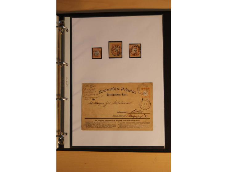 1872/74, Brustschilde, ungebrauchte und gestempelte Sammlung mit Briefen und Karten, dabei Einheiten, nachverwendete Stempel,