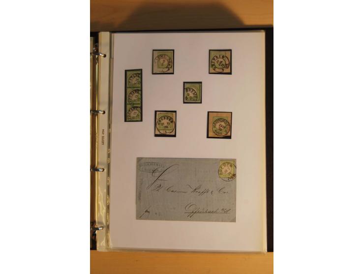 1872/74, Brustschilde, ungebrauchte und gestempelte Sammlung mit Briefen und Karten, dabei Einheiten, nachverwendete Stempel,