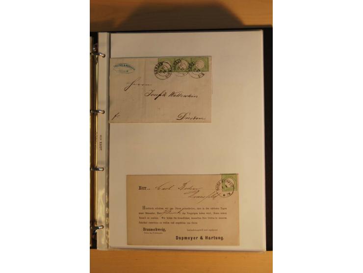 1872/74, Brustschilde, ungebrauchte und gestempelte Sammlung mit Briefen und Karten, dabei Einheiten, nachverwendete Stempel,