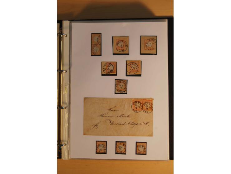 1872/74, Brustschilde, ungebrauchte und gestempelte Sammlung mit Briefen und Karten, dabei Einheiten, nachverwendete Stempel,