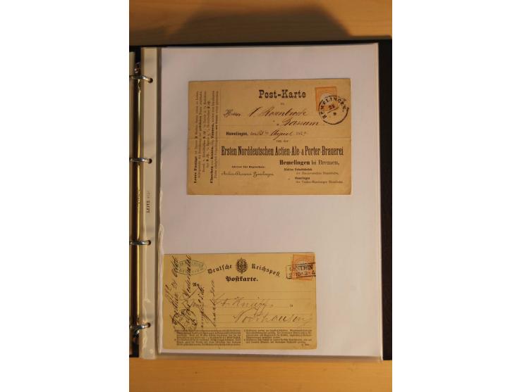 1872/74, Brustschilde, ungebrauchte und gestempelte Sammlung mit Briefen und Karten, dabei Einheiten, nachverwendete Stempel,