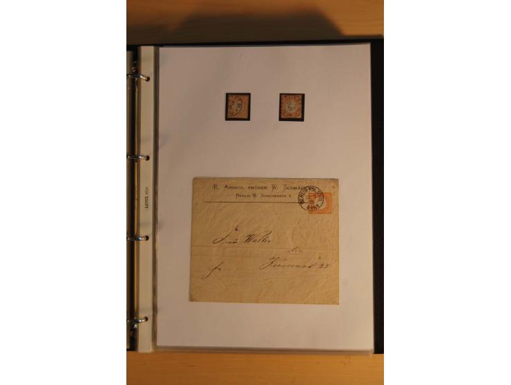 1872/74, Brustschilde, ungebrauchte und gestempelte Sammlung mit Briefen und Karten, dabei Einheiten, nachverwendete Stempel,