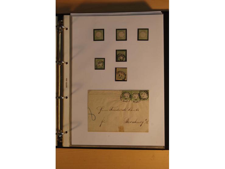 1872/74, Brustschilde, ungebrauchte und gestempelte Sammlung mit Briefen und Karten, dabei Einheiten, nachverwendete Stempel,