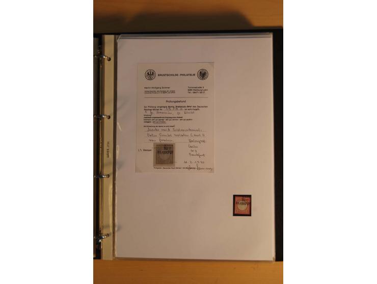1872/74, Brustschilde, ungebrauchte und gestempelte Sammlung mit Briefen und Karten, dabei Einheiten, nachverwendete Stempel,
