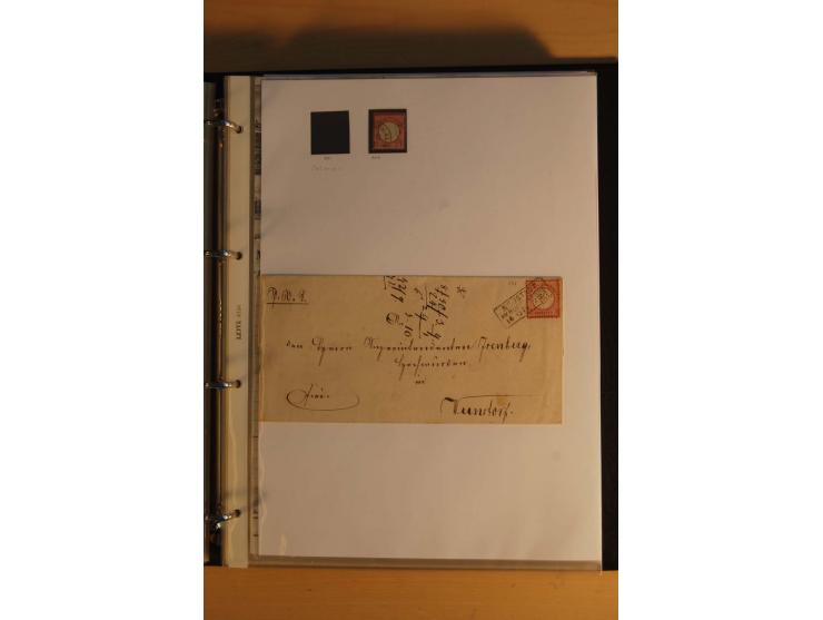 1872/74, Brustschilde, ungebrauchte und gestempelte Sammlung mit Briefen und Karten, dabei Einheiten, nachverwendete Stempel,