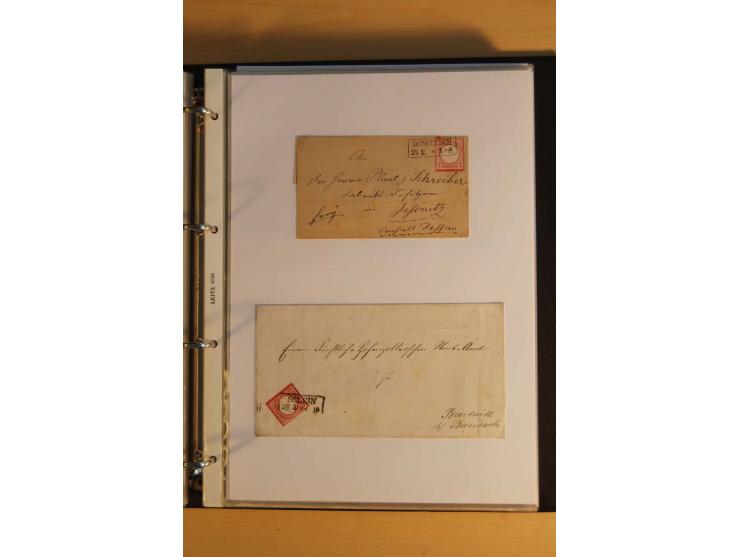 1872/74, Brustschilde, ungebrauchte und gestempelte Sammlung mit Briefen und Karten, dabei Einheiten, nachverwendete Stempel,