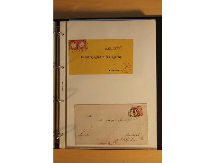 1872/74, Brustschilde, ungebrauchte und gestempelte Sammlung mit Briefen und Karten, dabei Einheiten, nachverwendete Stempel,